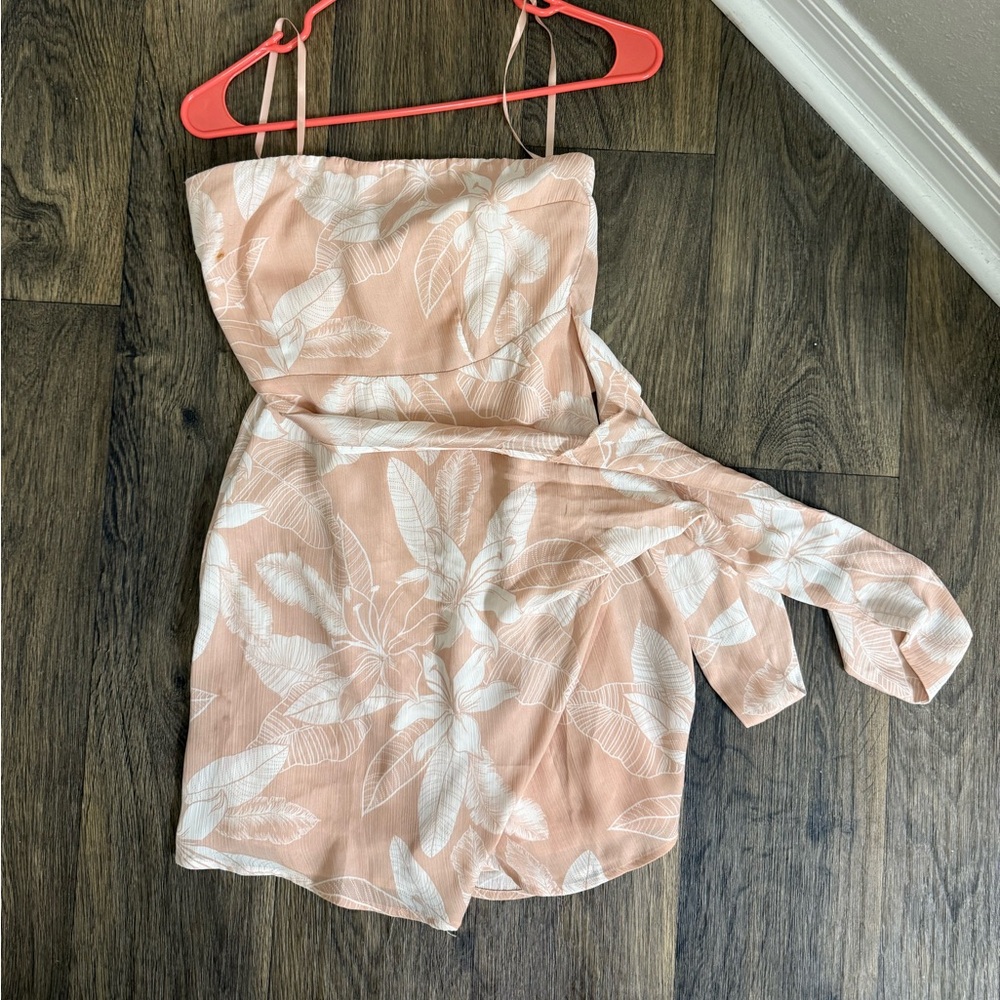 Revolve Superdown Liberty Dress Floral Strapless Tropical Mini Wrap Dress - Picture 4 of 8